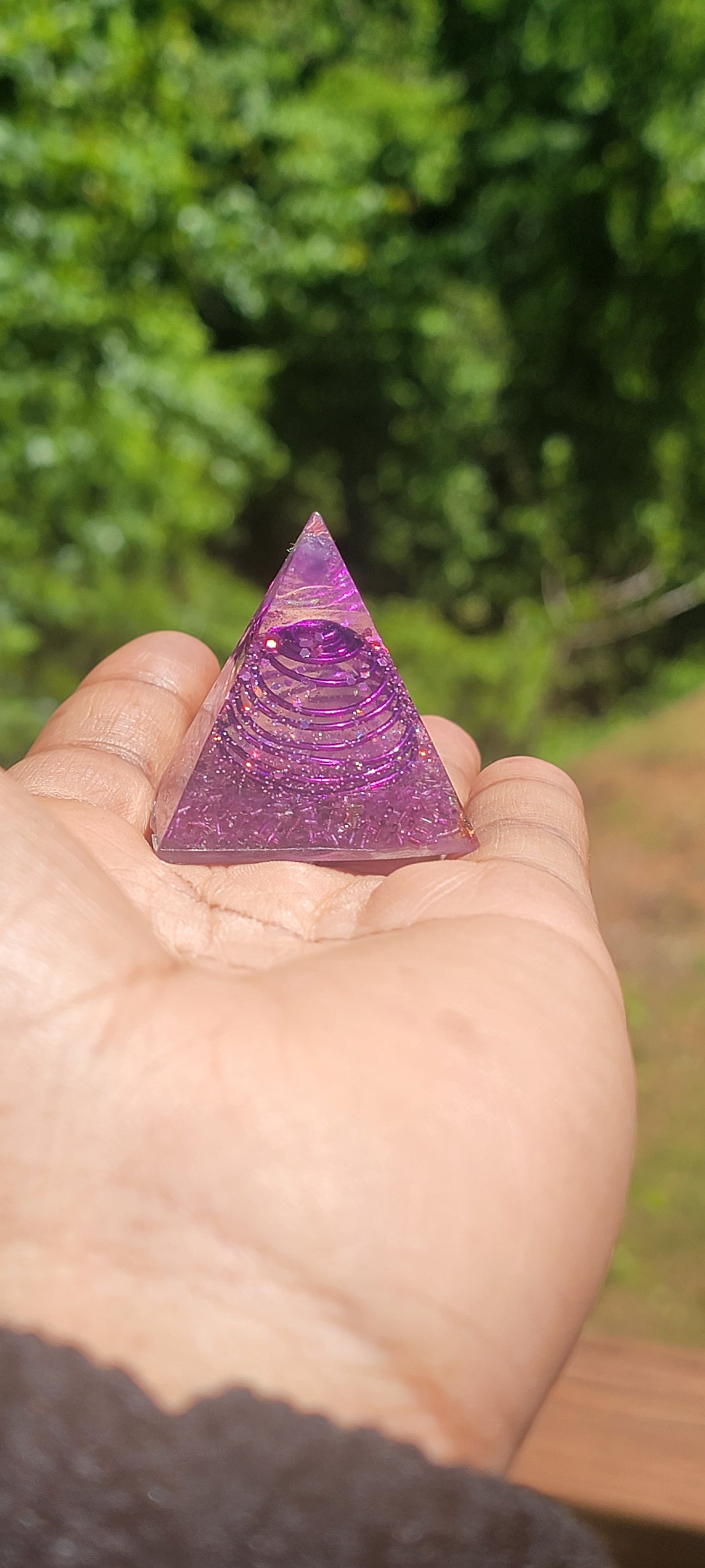 Eye of RA Amethyst Orgone Pyramid