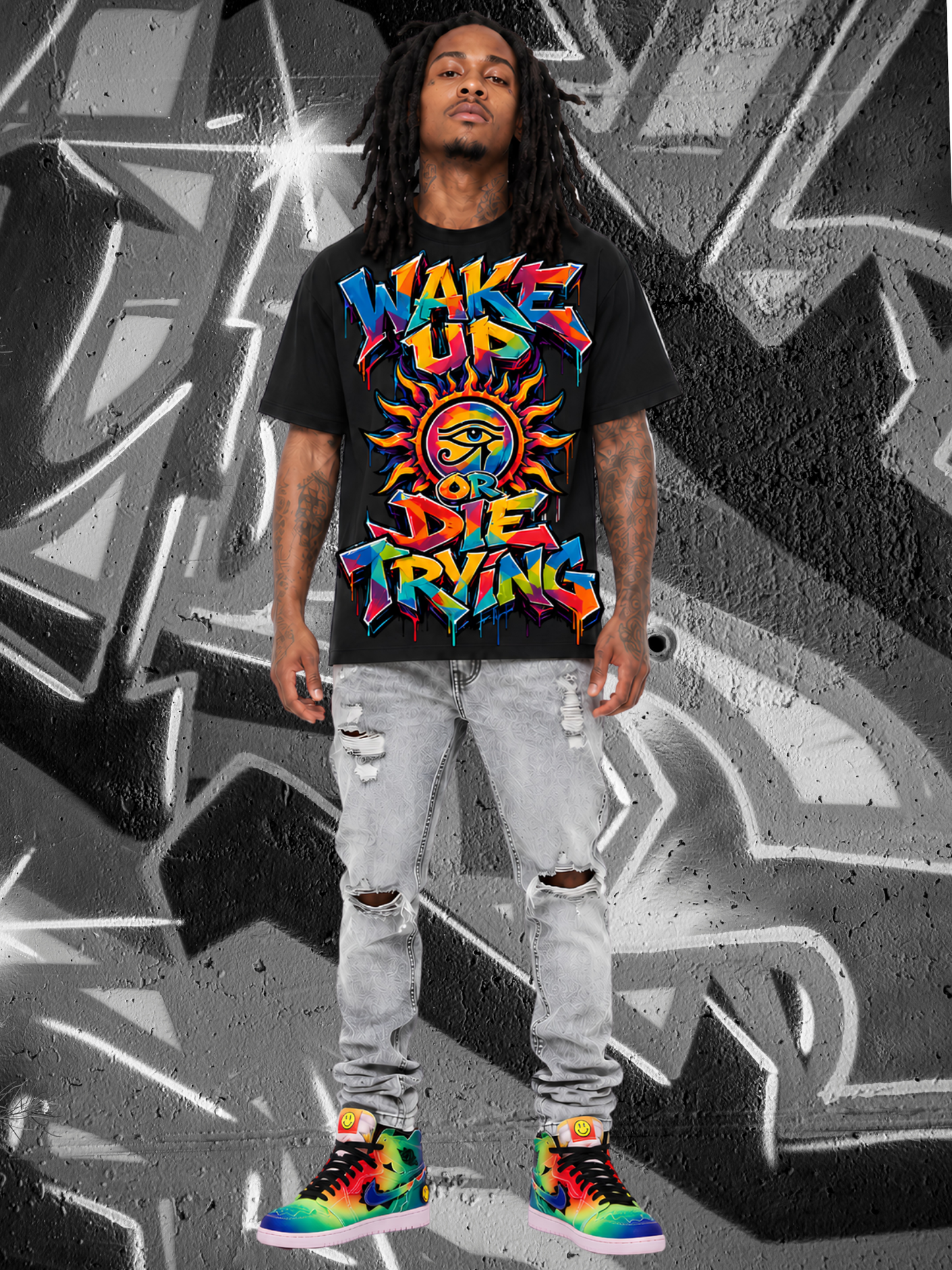 Wake Up or Die Trying — Double-Sided Graphic Tee (Unisex)