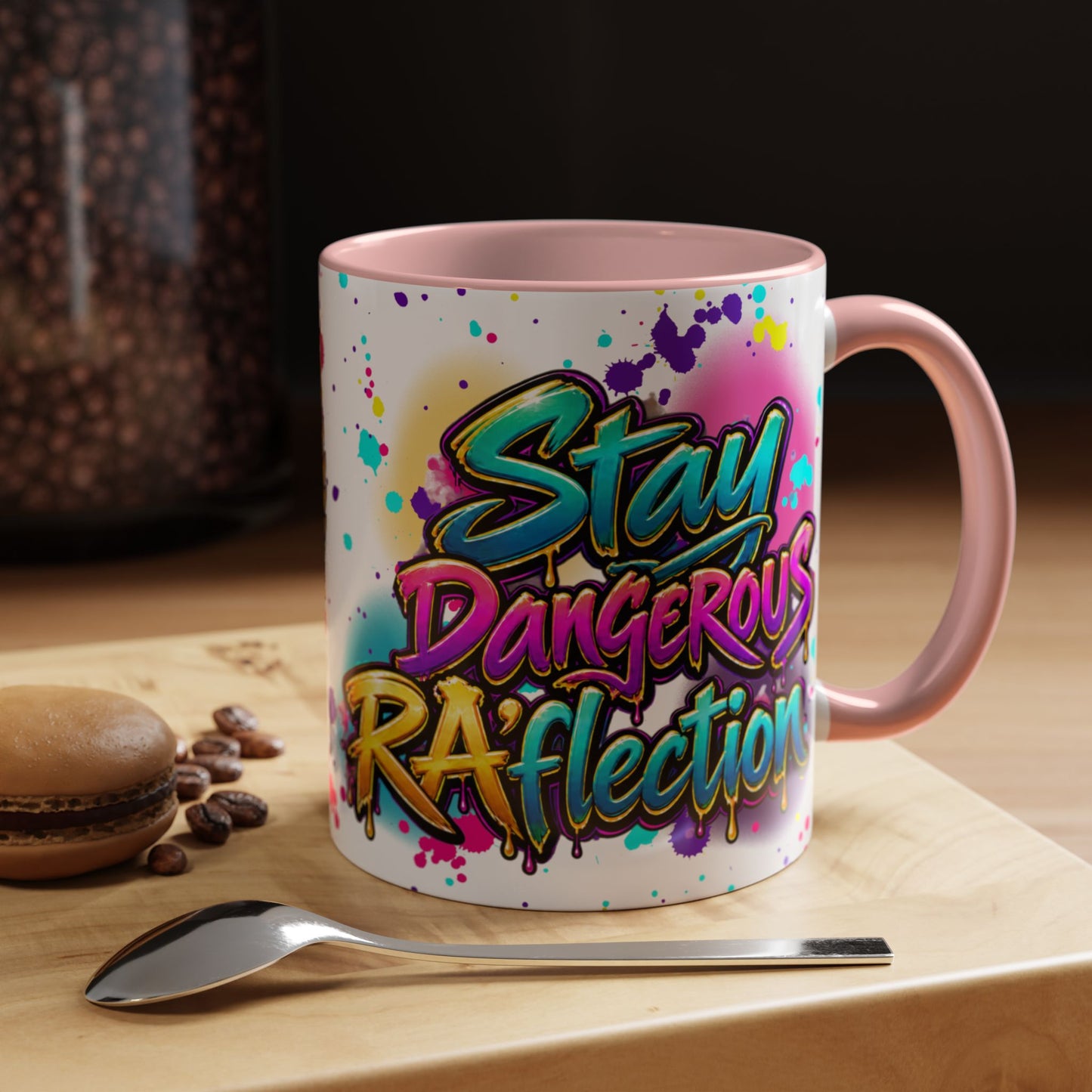 Stay Dangerous Graphic Coffee Mug — Colorful Graffiti-Style Accent Mug (11/15oz)