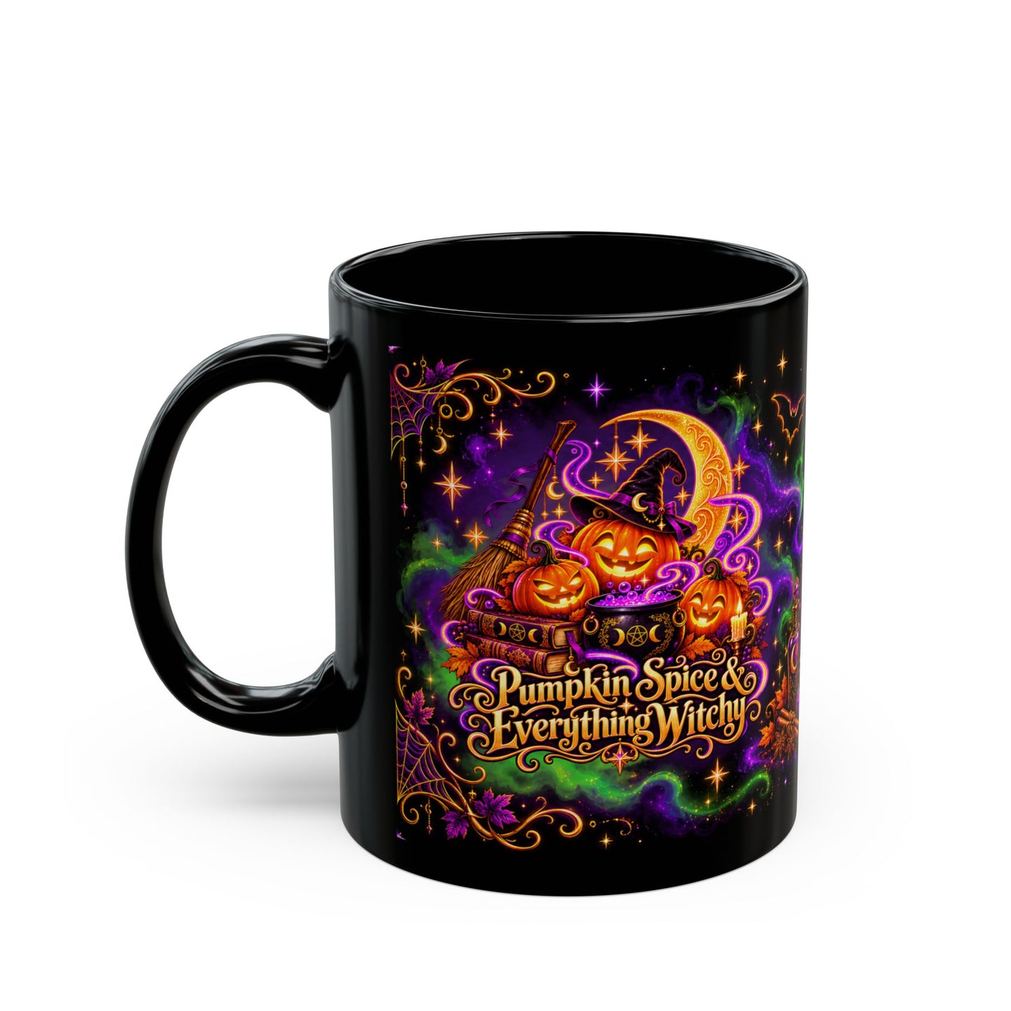Halloween Pumpkin Spice Mug — “Pumpkin Spice & Everything Witchy” Ceramic Coffee Cup