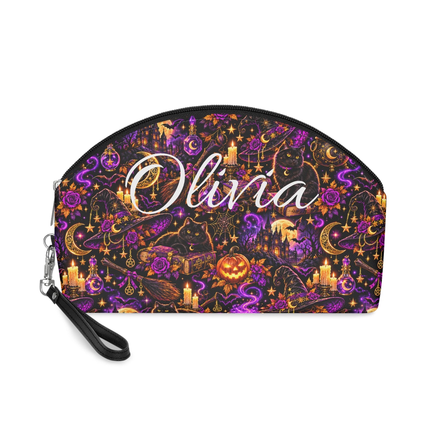 Halloween Witch Makeup Bag — Personalized 'Olivia' Cosmetic Pouch