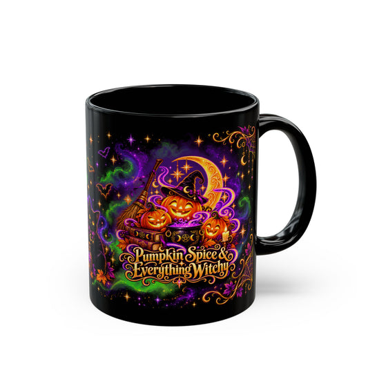 Halloween Pumpkin Spice Mug — “Pumpkin Spice & Everything Witchy” Ceramic Coffee Cup