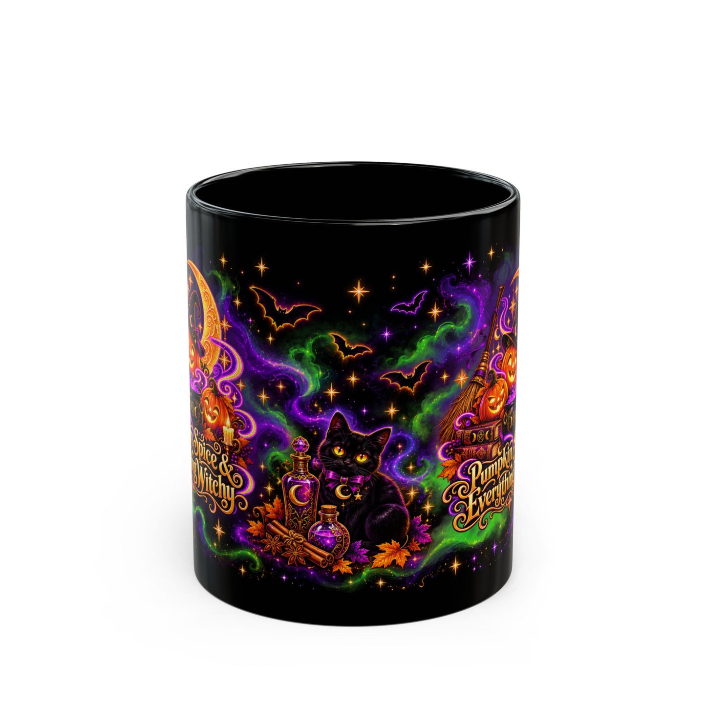 Halloween Pumpkin Spice Mug — “Pumpkin Spice & Everything Witchy” Ceramic Coffee Cup