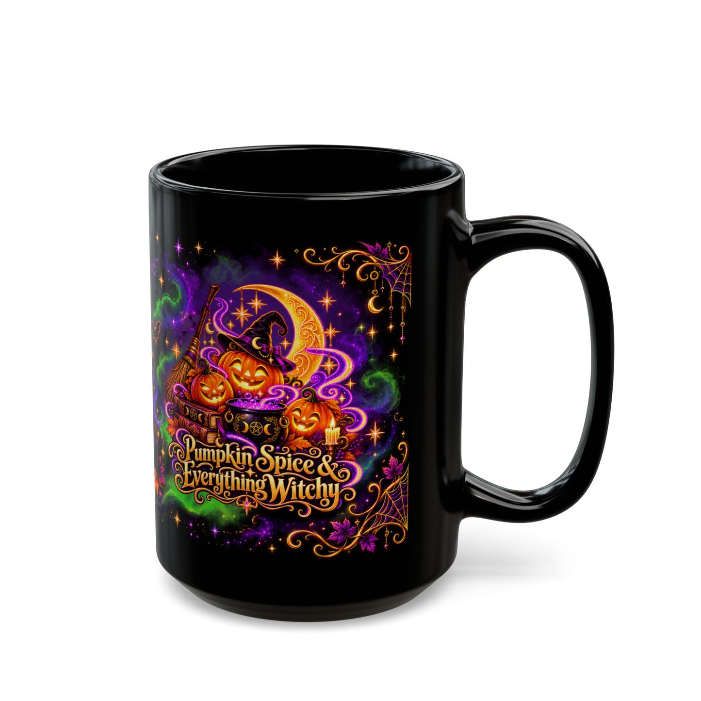 Halloween Pumpkin Spice Mug — “Pumpkin Spice & Everything Witchy” Ceramic Coffee Cup