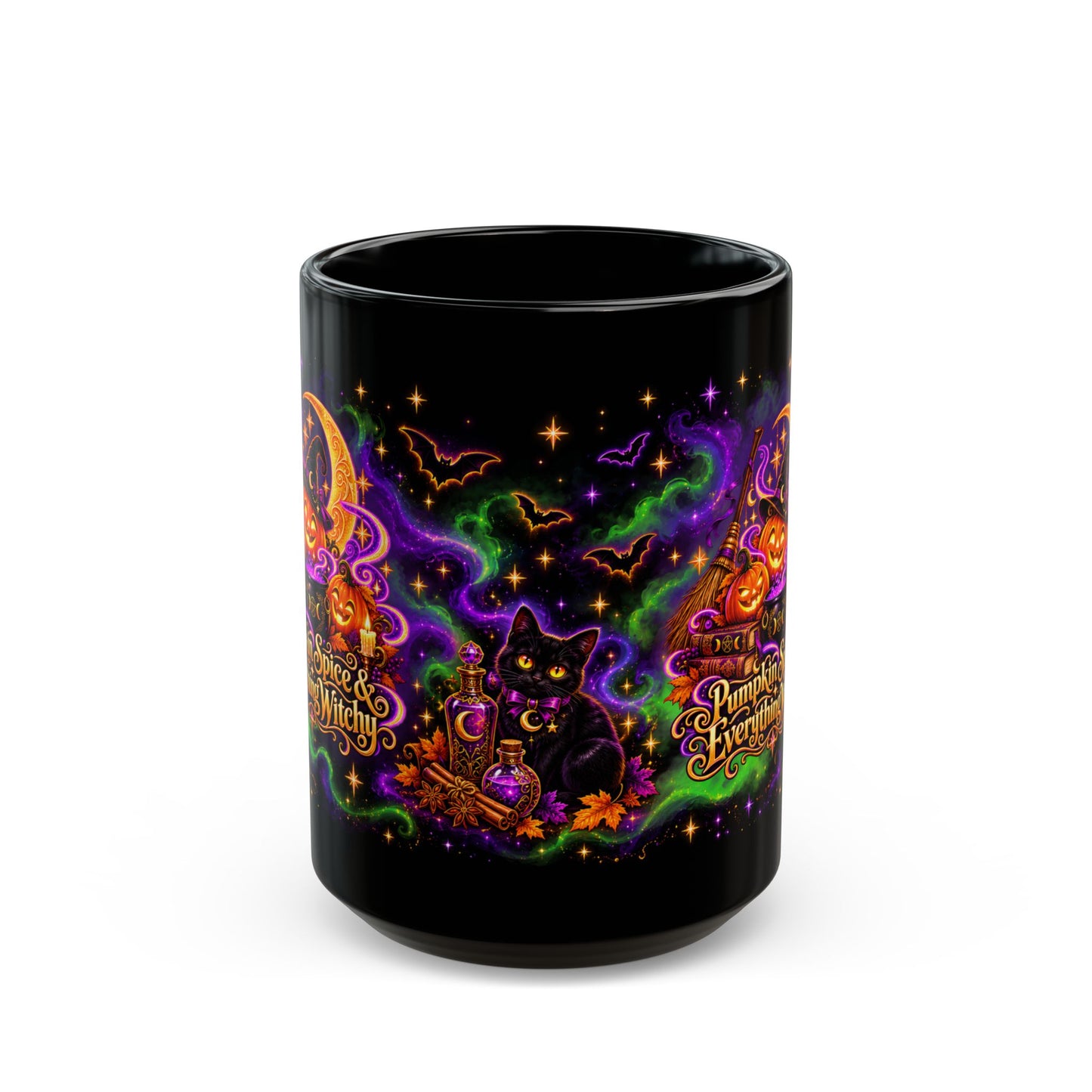 Halloween Pumpkin Spice Mug — “Pumpkin Spice & Everything Witchy” Ceramic Coffee Cup