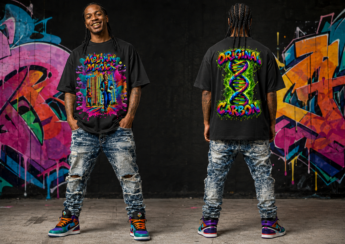 Melanin Magick “Original Carbon” Pop Art Oversized Tee