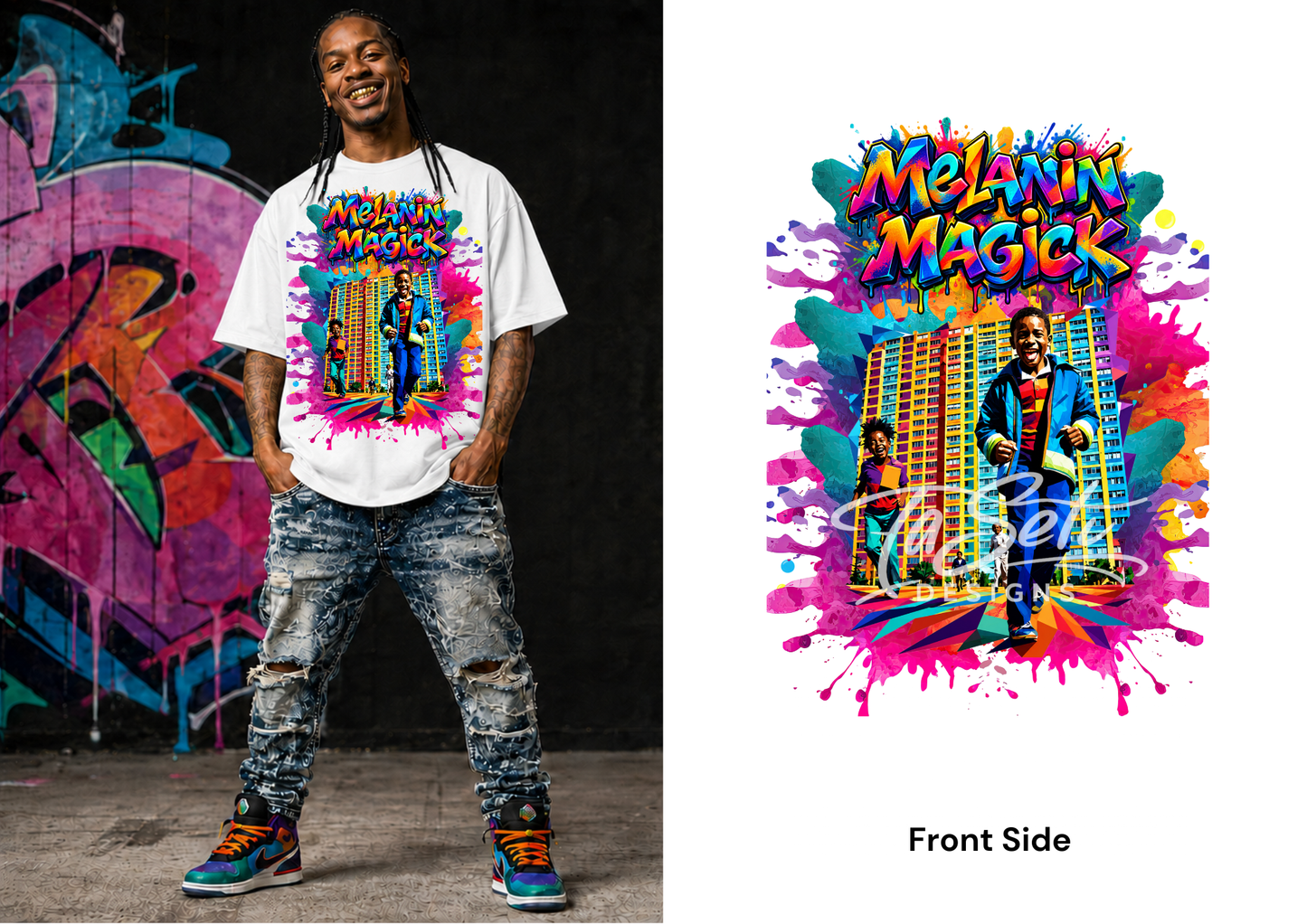 Melanin Magick “Original Carbon” Pop Art Oversized Tee
