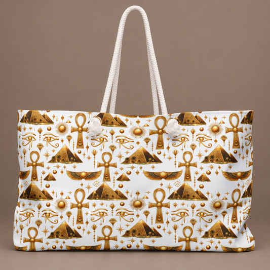 Egyptian Gold Ankh Weekender Bag