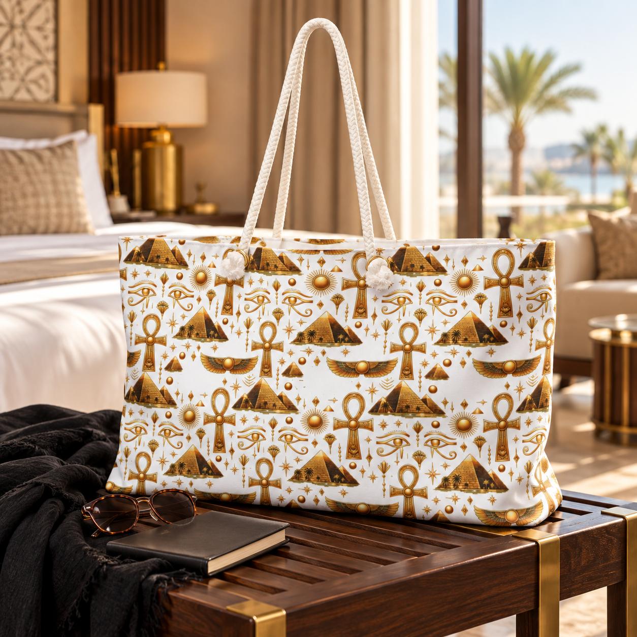Egyptian Gold Ankh Weekender Bag