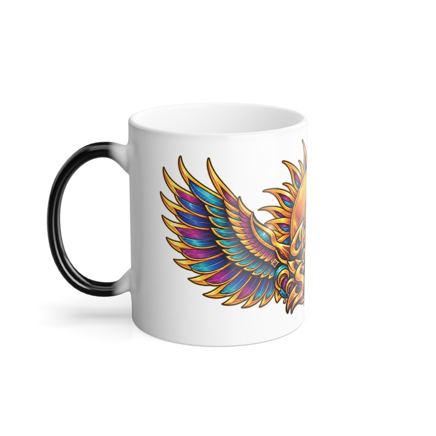 Color-Changing Mug — 'Children of the Sun' Psychedelic Pyramid Design (11oz)