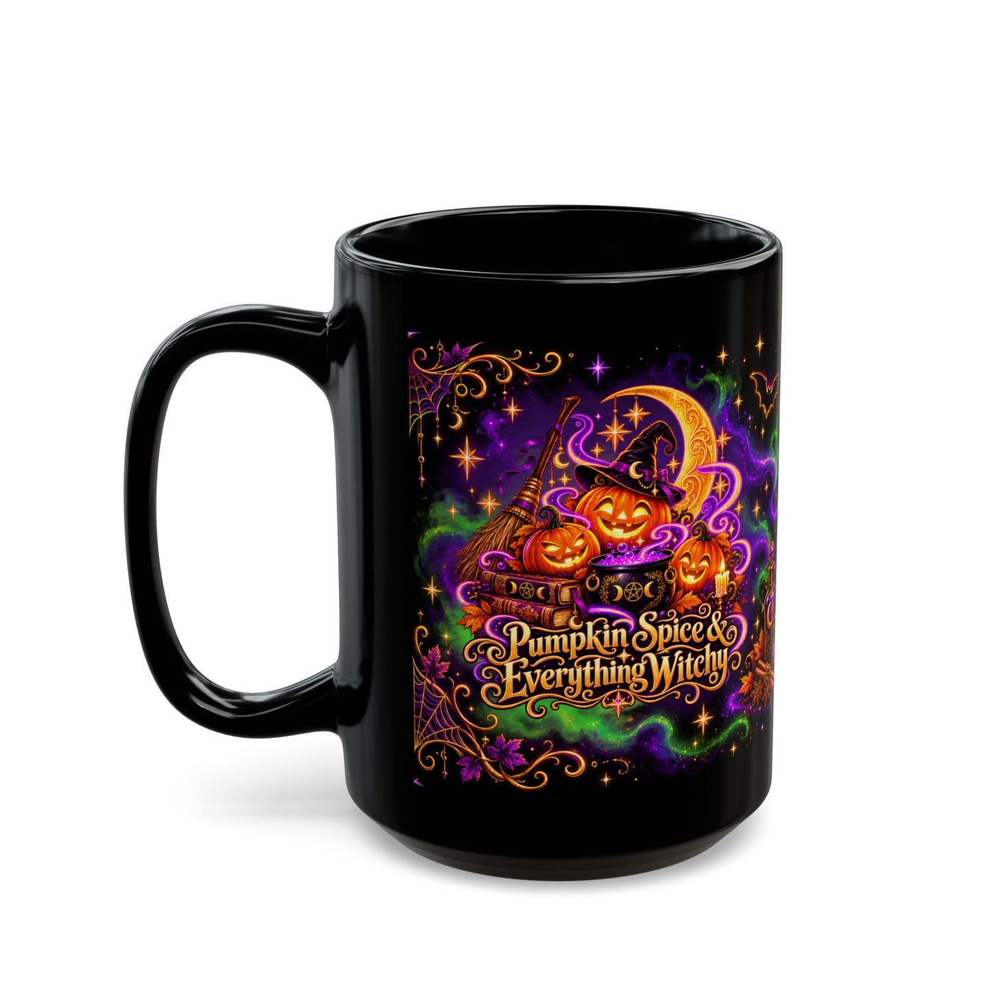 Halloween Pumpkin Spice Mug — “Pumpkin Spice & Everything Witchy” Ceramic Coffee Cup