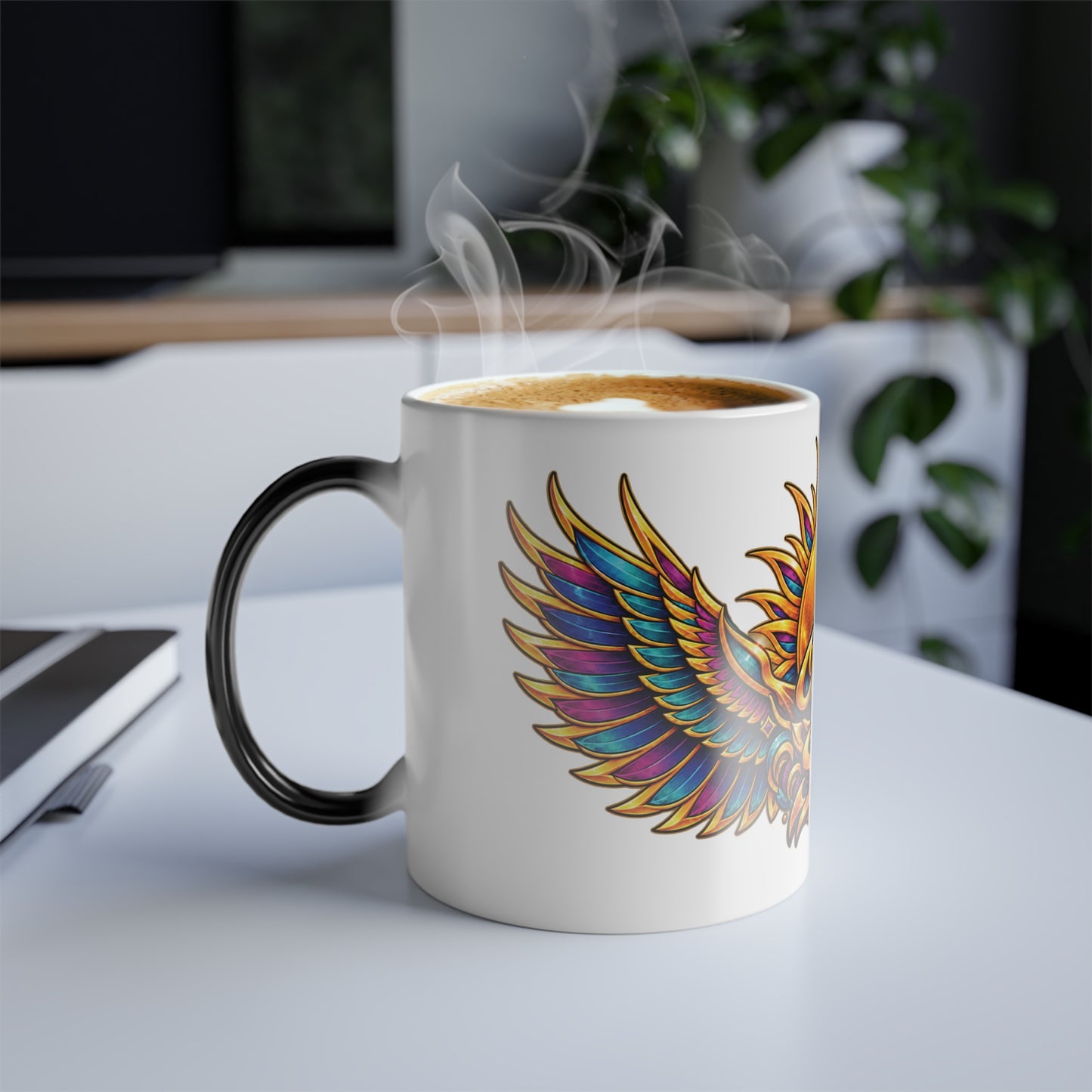 Color-Changing Mug — 'Children of the Sun' Psychedelic Pyramid Design (11oz)
