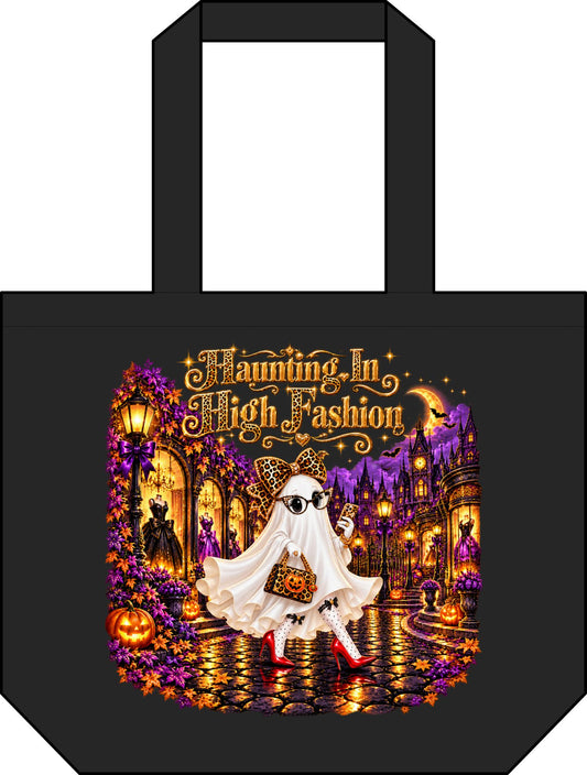 Haunting in High Fashion Shoulder Tote — Halloween Ghost Chic Trick-or-Treat Bag