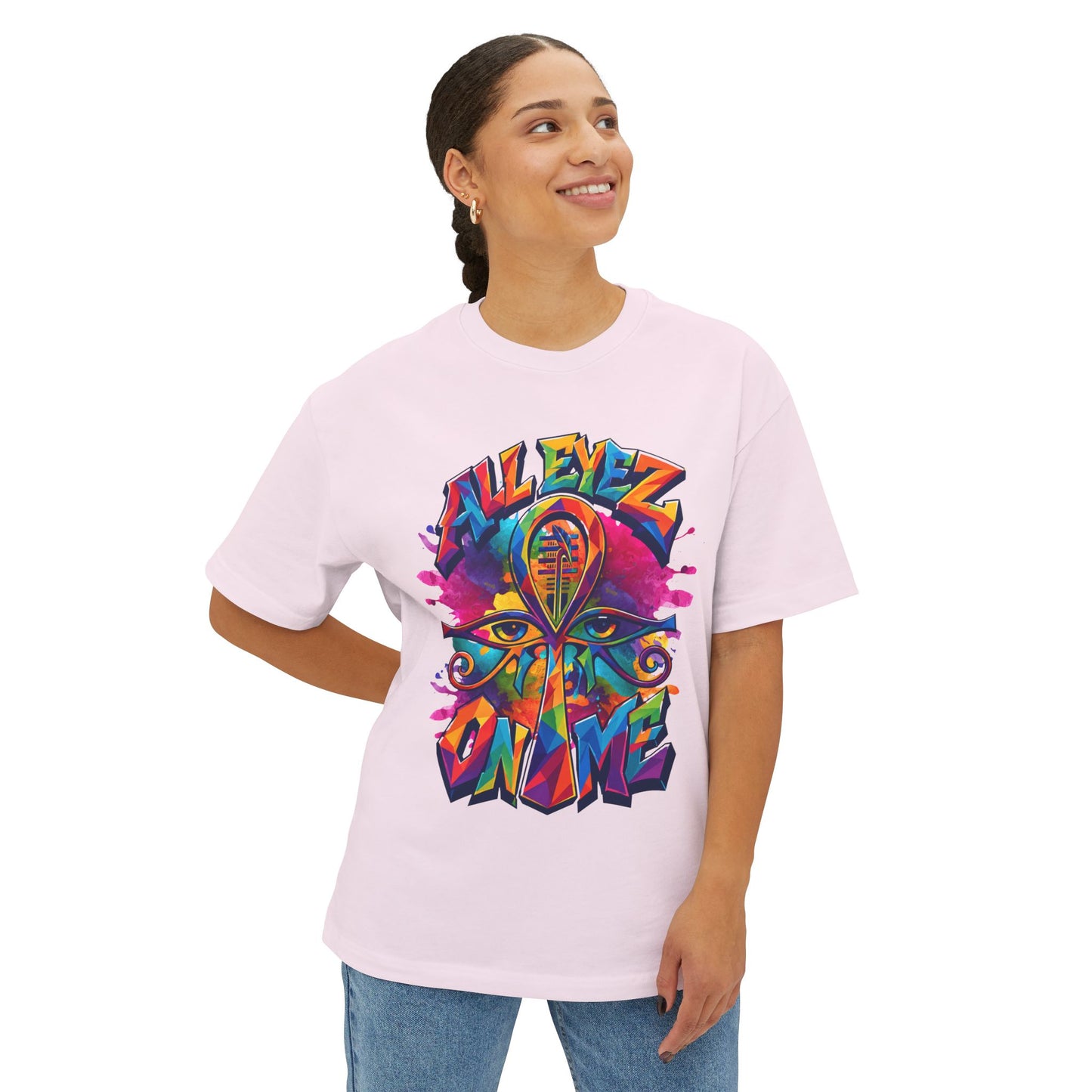 Colorful Egyptian Ankh Graphic Tee — "All Eyez On ME" Urban Streetwear