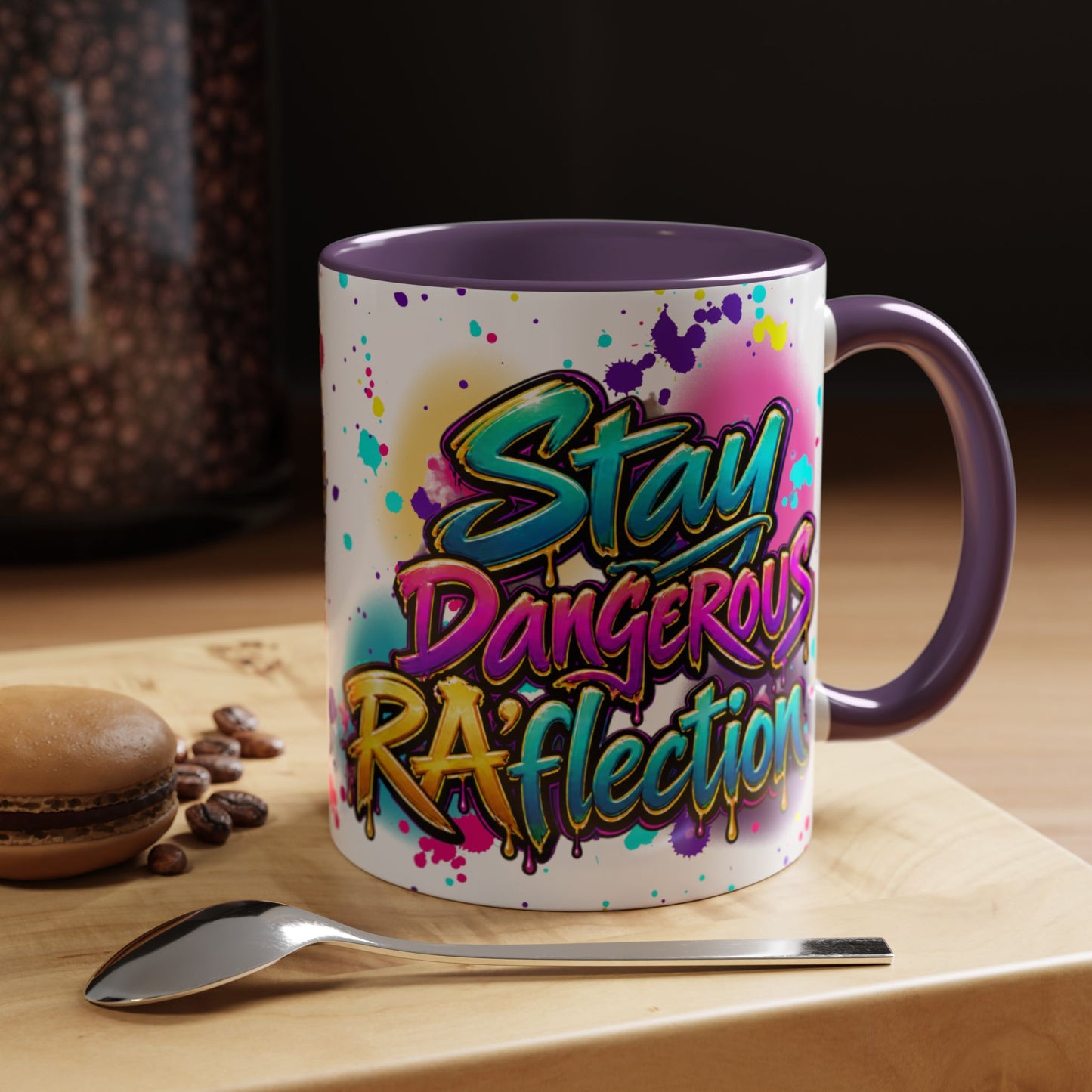 Stay Dangerous Graphic Coffee Mug — Colorful Graffiti-Style Accent Mug (11/15oz)
