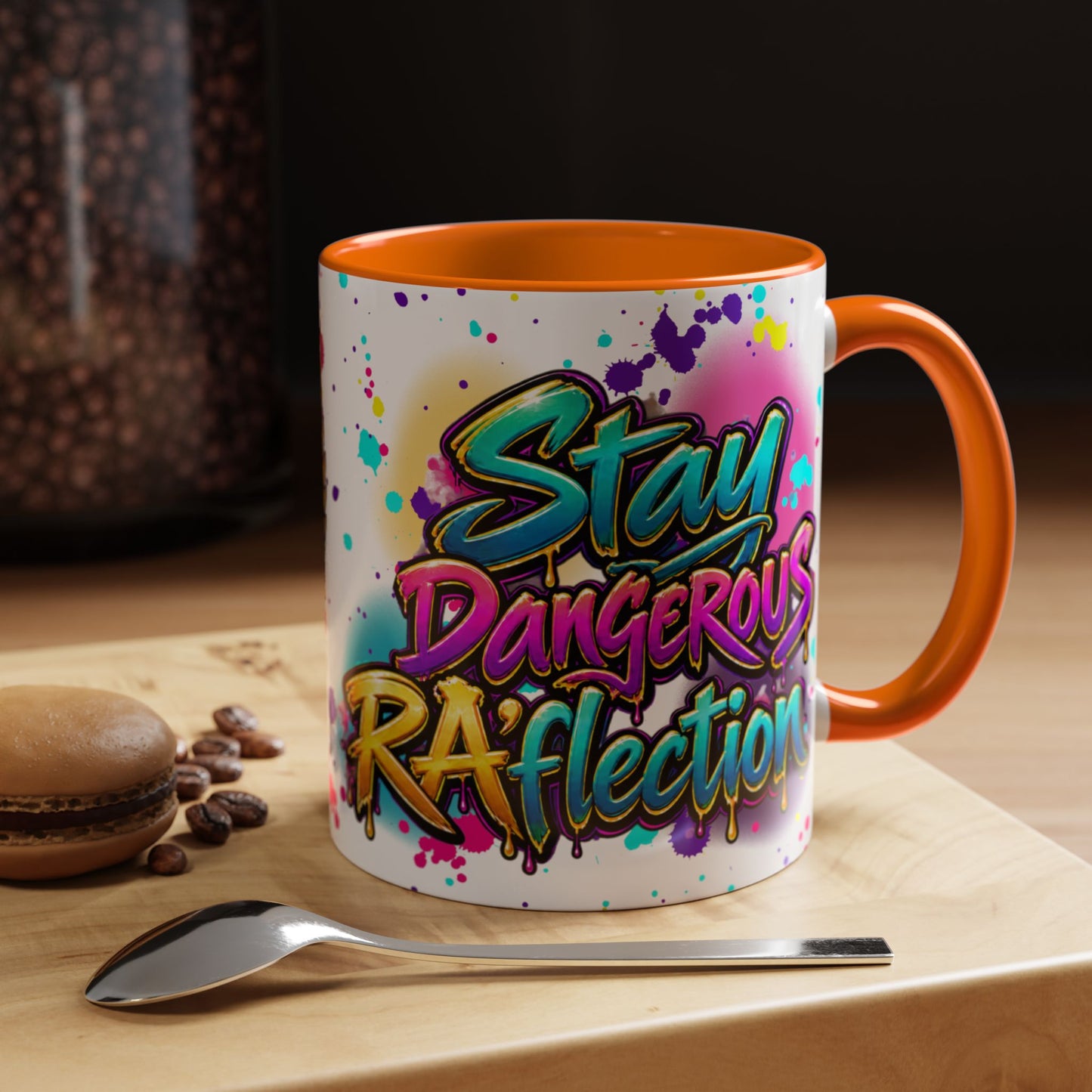 Stay Dangerous Graphic Coffee Mug — Colorful Graffiti-Style Accent Mug (11/15oz)
