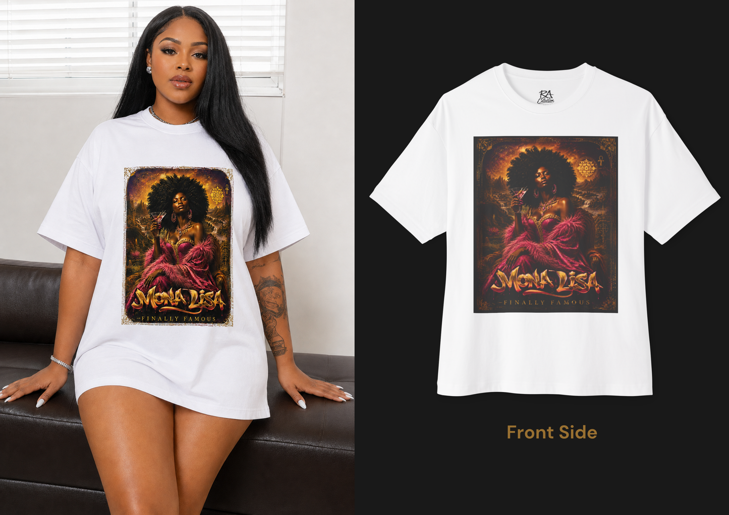 The Mona Lisa “Finally Famous” Pop Art Oversized Tee