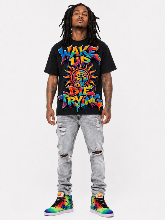 Wake Up or Die Trying — Double-Sided Graphic Tee (Unisex)