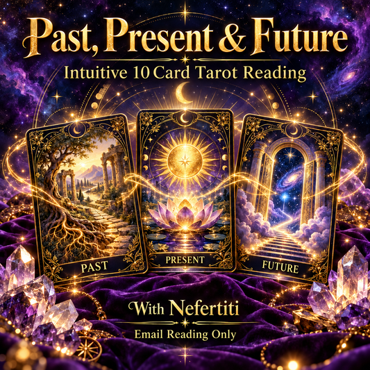 ✨ Past, Present & Future — Intuitive 10-Card Tarot Reading (Email Report)