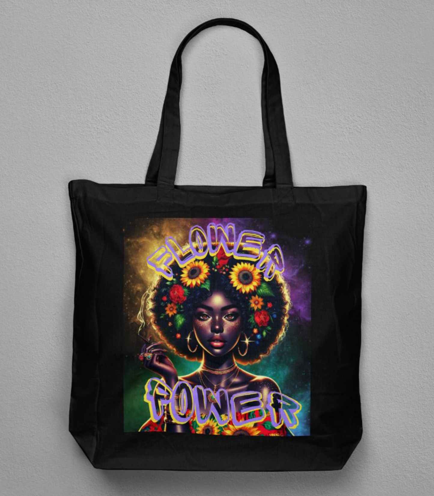 "Flower Power" Canvas Tote Bag