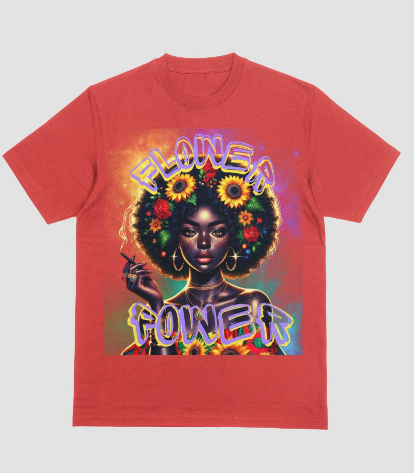 Flower Power Graphic Art T-Shirt