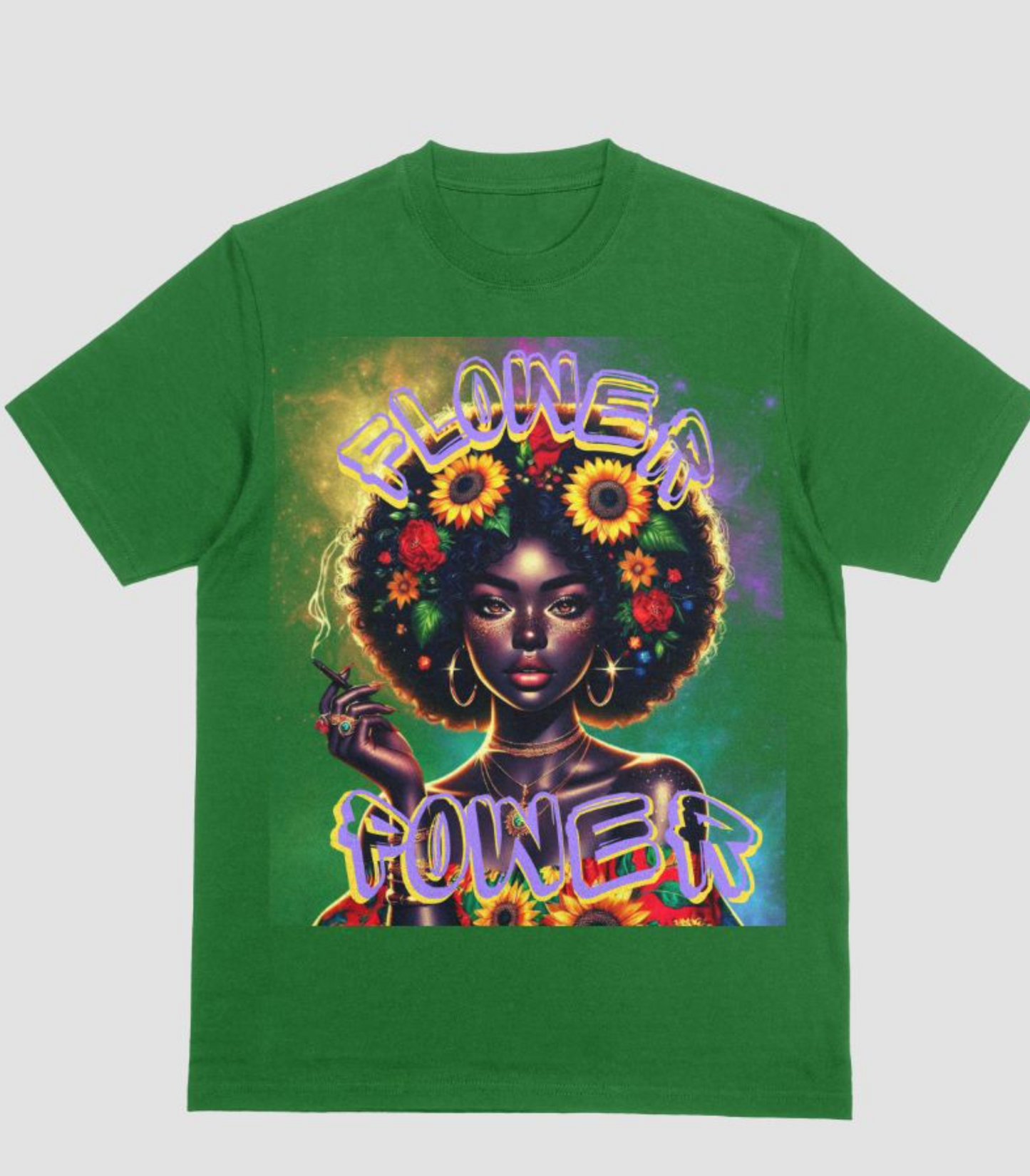 Flower Power Graphic Art T-Shirt