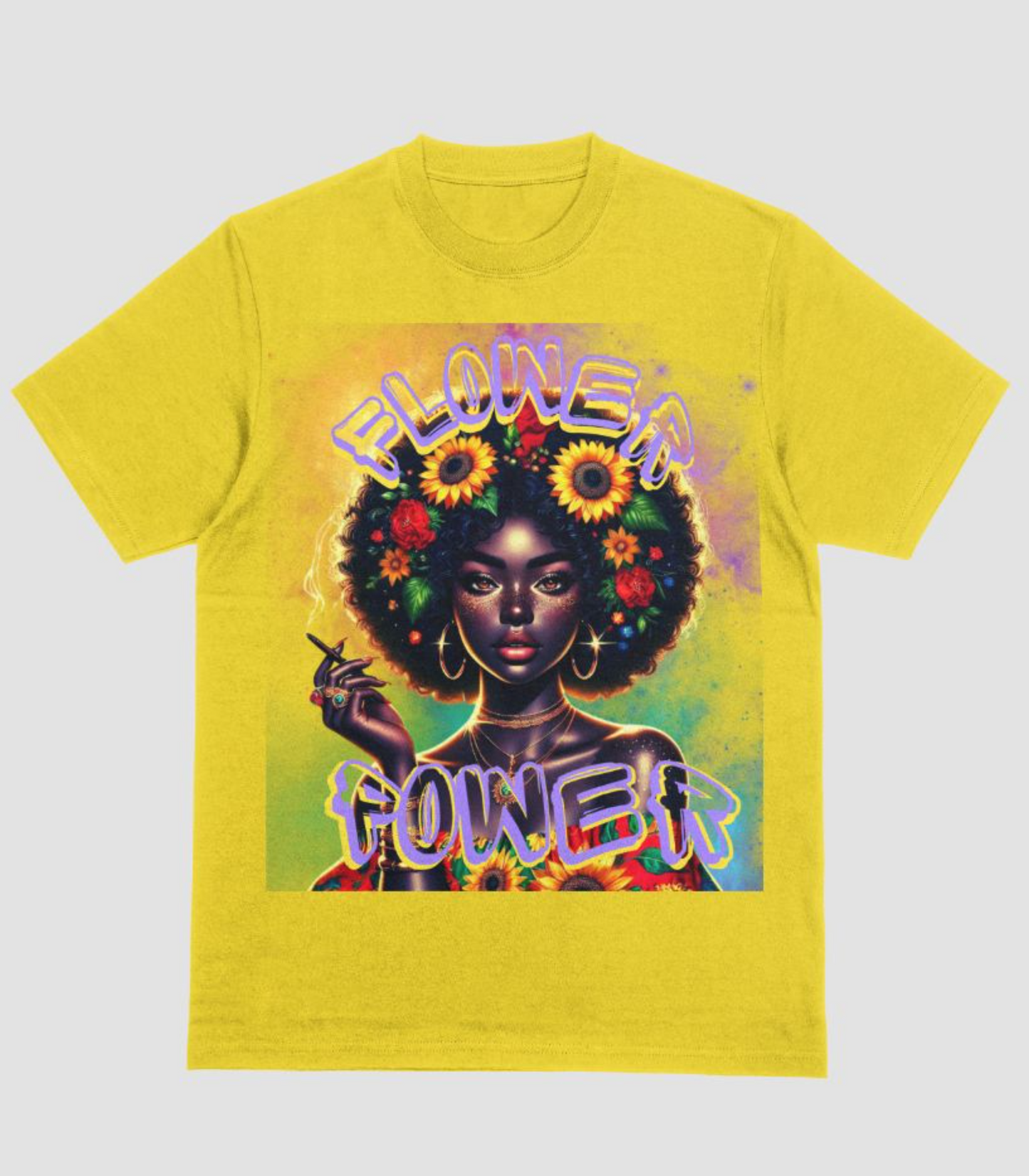 Flower Power Graphic Art T-Shirt