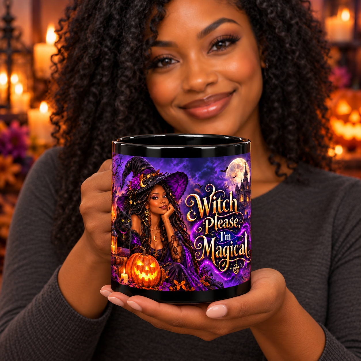 Witch Please I'm Magical Mug — Halloween Black Coffee Cup
