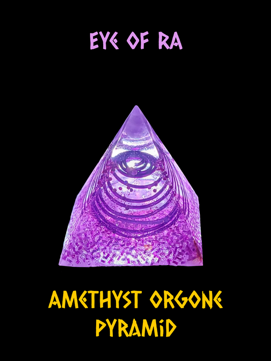 Eye of RA Amethyst Orgone Pyramid