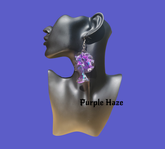Purple Haze Afro Goddess Earring Set